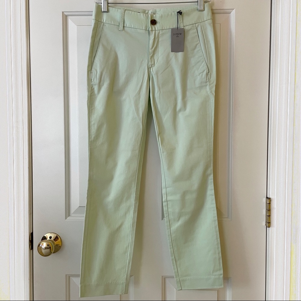 NWT J. Crew 0/2P Frankie Mint Chinos